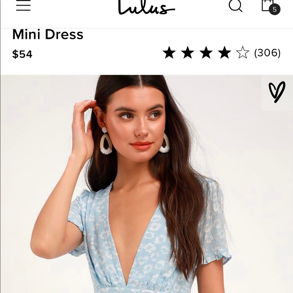 Garden Explorer Light Blue Floral Print Mini Dress